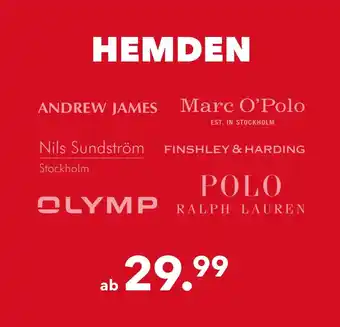Peek & Cloppenburg Hamburg Andrew james hemden Angebot