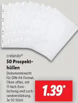 Lidl crelando 50 Prospekthüllen Angebot