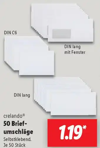 Lidl crelando 50 Briefumschläge Angebot