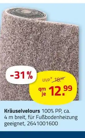 ROLLER Kräuselvelours Angebot