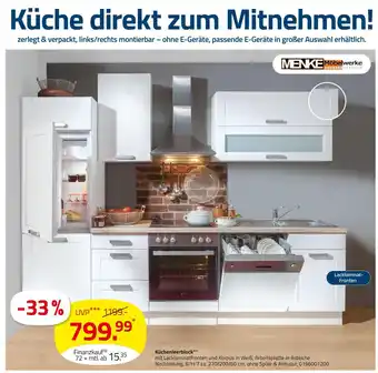 ROLLER Menke möbelwerke küchenleerblock Angebot