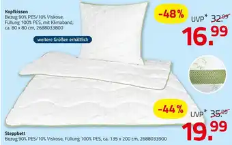 ROLLER Kopfkissen oder steppbett Angebot