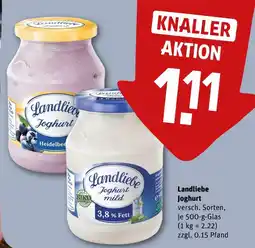 REWE Landliebe joghurt heidelbeere Angebot