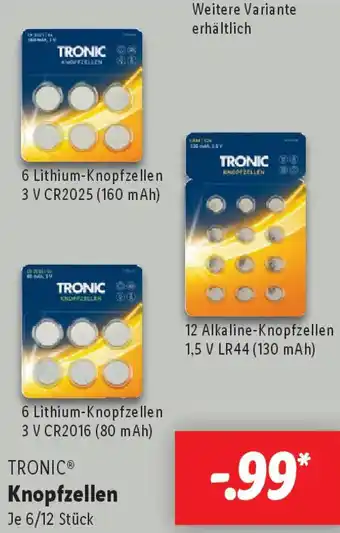 Lidl TRONIC Knopfzellen Angebot
