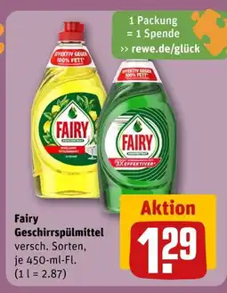 REWE Fairy geschirrspülmittel Angebot