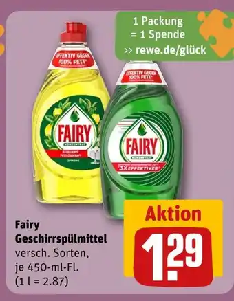 REWE Fairy geschirrspülmittel Angebot