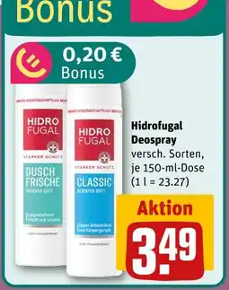 REWE Hidrofugal deospray Angebot