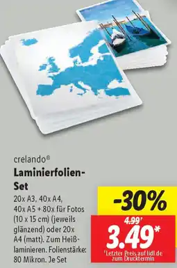 Lidl Crelando Laminierfolien Set Angebot