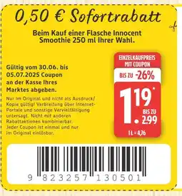 Marktkauf Innocent 0,50 € sofortrabatt Angebot