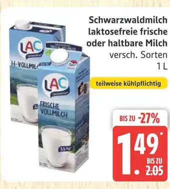 Marktkauf Schwarzwaldmilch lac laktosefreie frische oder haltbare milch Angebot