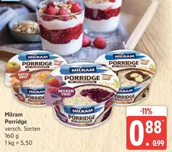 Marktkauf Milram porridge apfel zimt Angebot
