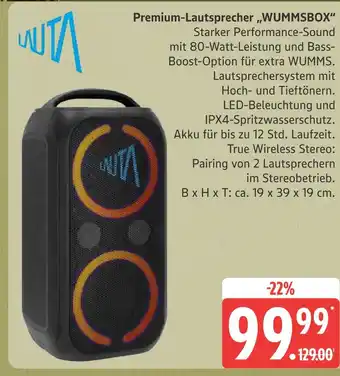 Marktkauf Lauta premium-lautsprecher „wummsbox“ Angebot