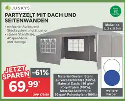 Marktkauf Juskys partyzelt mit dach und seitenwänden Angebot
