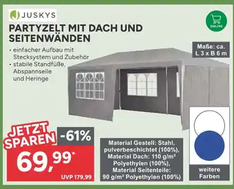 Marktkauf Juskys partyzelt mit dach und seitenwänden Angebot
