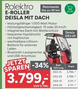 Marktkauf Rolektro e-roller deisla mit dach Angebot