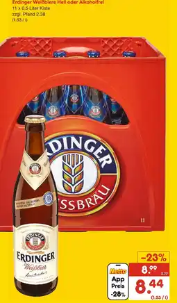 Netto Marken-Discount Erdinger weißbiere hell oder alkoholfrei Angebot