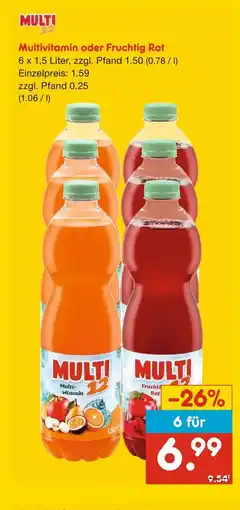 Netto Marken-Discount Multi 12 multivitamin oder fruchtig rot Angebot
