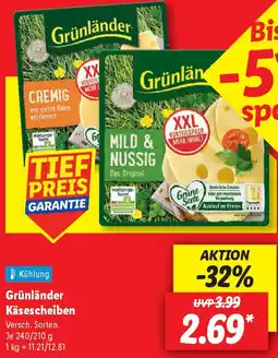 Lidl Grünländer Käsescheiben Angebot