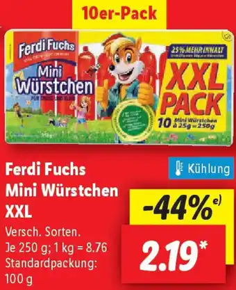 Lidl Ferdi Fuchs Mini Würstchen XXL Angebot
