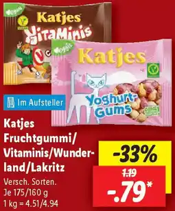 Lidl Katjes Fruchtgummi/ Vitaminis/Wunderland/Lakritz Angebot