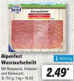 Lidl Alpenfest Wurstaufschnitt Angebot