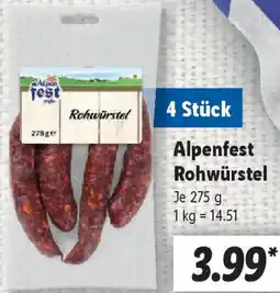 Lidl Alpenfest Rohwürstel Angebot