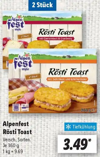 Lidl Alpenfest Rösti Toast Angebot