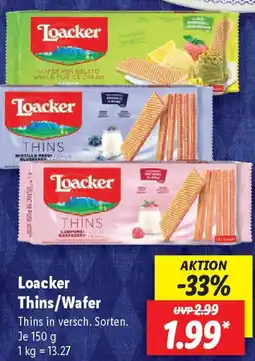 Lidl Loacker Thins/Wafer Angebot