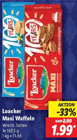 Lidl Loacker Maxi Waffeln Angebot