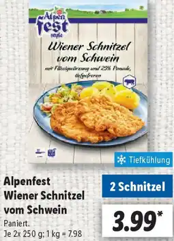 Lidl Alpenfest Wiener Schnitzel vom Schwein Angebot