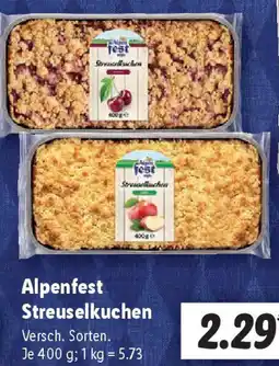 Lidl Alpenfest Streuselkuchen Angebot