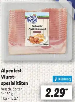 Lidl Alpenfest Wurstspezialitäten Angebot