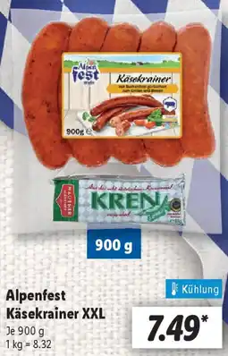 Lidl Alpenfest Käsekrainer XXL Angebot
