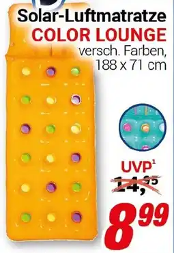 CENTERSHOP Solar-Luftmatratze COLOR LOUNGE Angebot