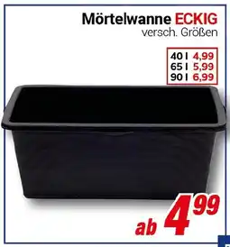 CENTERSHOP Mörtelwanne ECKIG Angebot