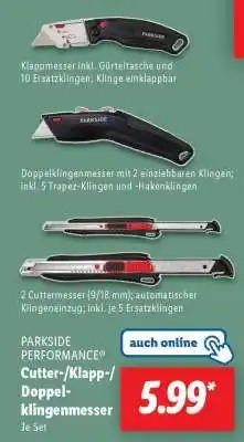 Lidl PARKSIDE PERFORMANCE Cutter-/Klapp-/Doppelklingenmesser Angebot