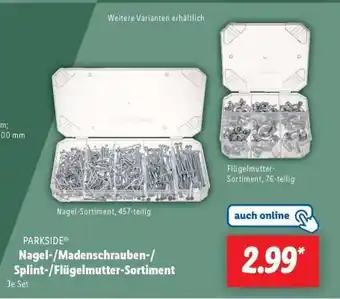 Lidl PARKSIDE Nagel-/Madenschrauben-/Splint-/Flügelmutter-sortiment Angebot