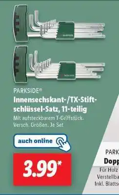 Lidl PARKSIDE Innensechskant-/TX-Stiftschlüssel-Satz, 11-teilig Angebot