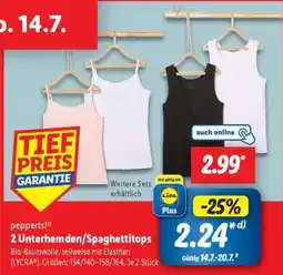 Lidl pepperts! 2 Unterhemden/Spaghettitops Angebot