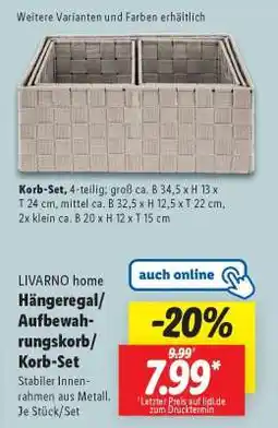 Lidl LIVARNO home Hängeregal/Aufbewahrungskorb/Korb-Set Angebot
