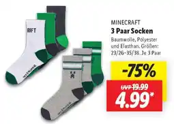 Lidl MINECRAFT 3 Paar Socken Angebot