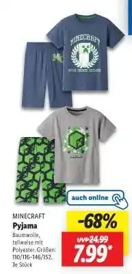 Lidl MINECRAFT Pyjama Angebot