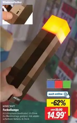 Lidl MINECRAFT Fackellampe Angebot
