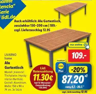 Lidl Alu-Gartentisch Angebot