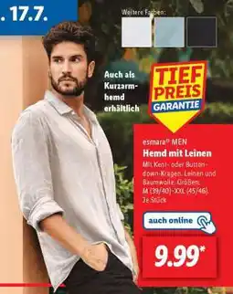 Lidl esmara MEN Hemd mit Leinen Angebot