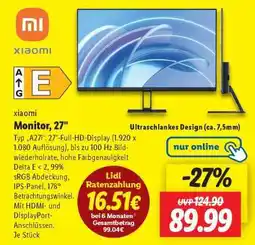 Lidl xiaomi Monitor, 27 Angebot