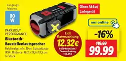 Lidl PARKSIDE PERFORMANCE Bluetooth-Baustellenlautsprecher Angebot