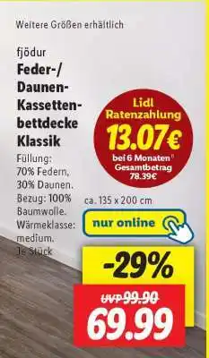 Lidl fjödur Feder-/Daunen-Kassettenbettdecke Klassik Angebot