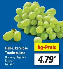 Lidl Helle, kernlose Trauben, lose Angebot