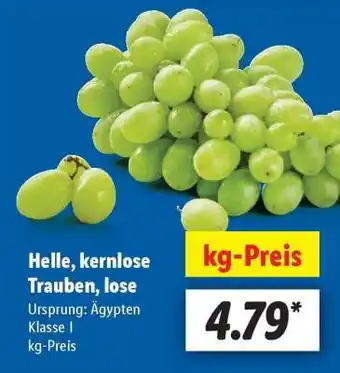 Lidl Helle, kernlose Trauben, lose Angebot